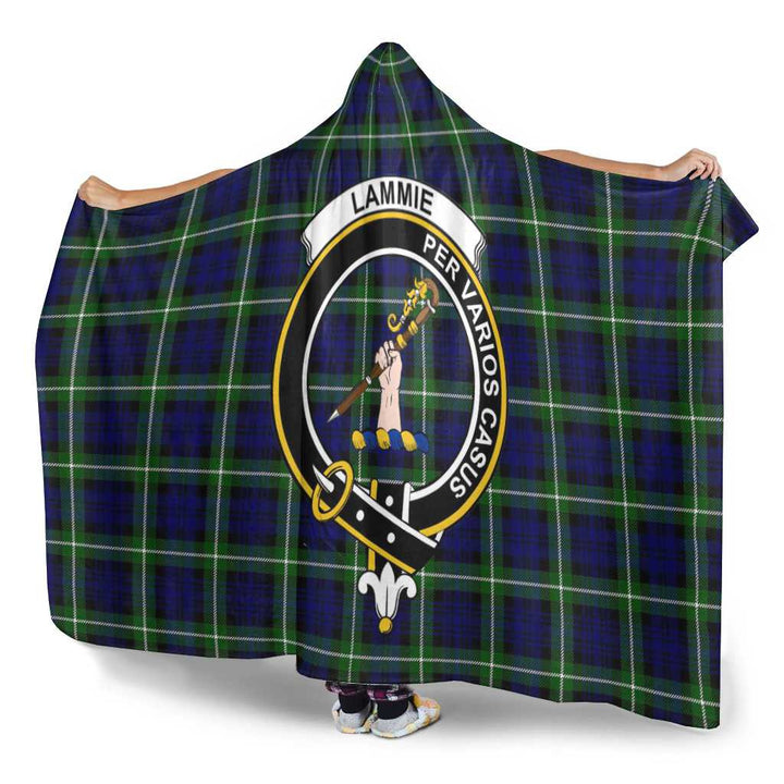 Scottish Lammie Clan Crest Tartan Hooded Blanket Tartan Plaid 3