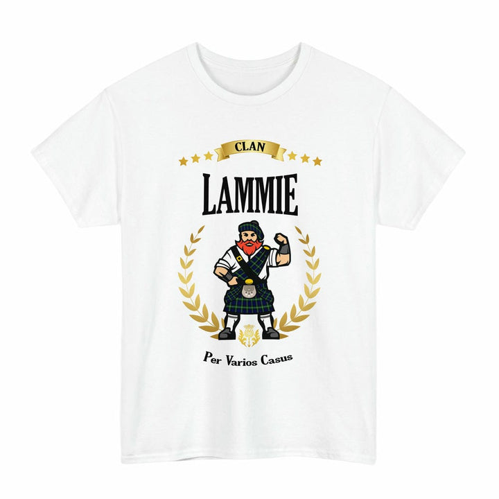 Scottish Lammie Clan Tartan T-Shirt - Motto Scotsman Tartan Plaid White Color