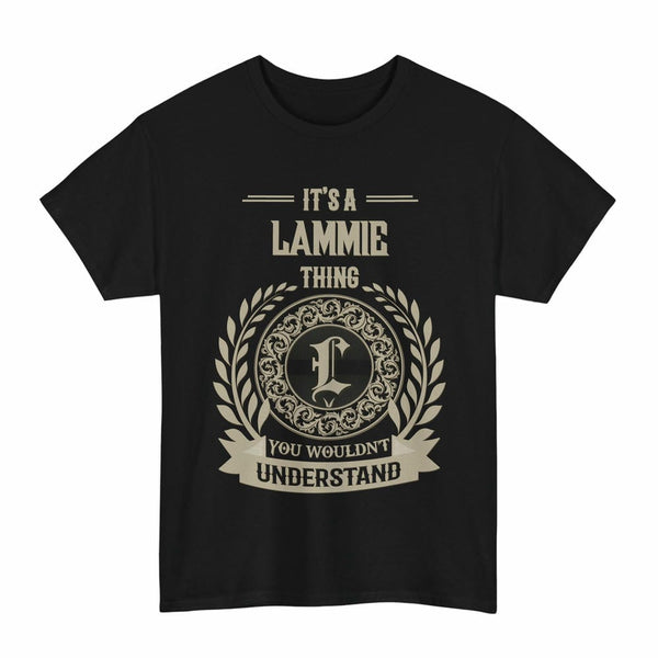 Scottish Lammie Clan Tartan T-Shirt - Vintage Family Name Tartan Plaid Black Color