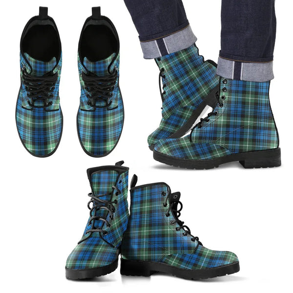 Scottish Lamont Ancient Clan Tartan Leather Boots