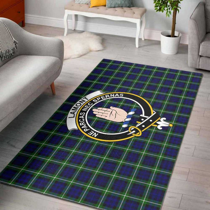 Scottish Lamont Clan Crest Tartan Area Rug Tartan Plaid 1