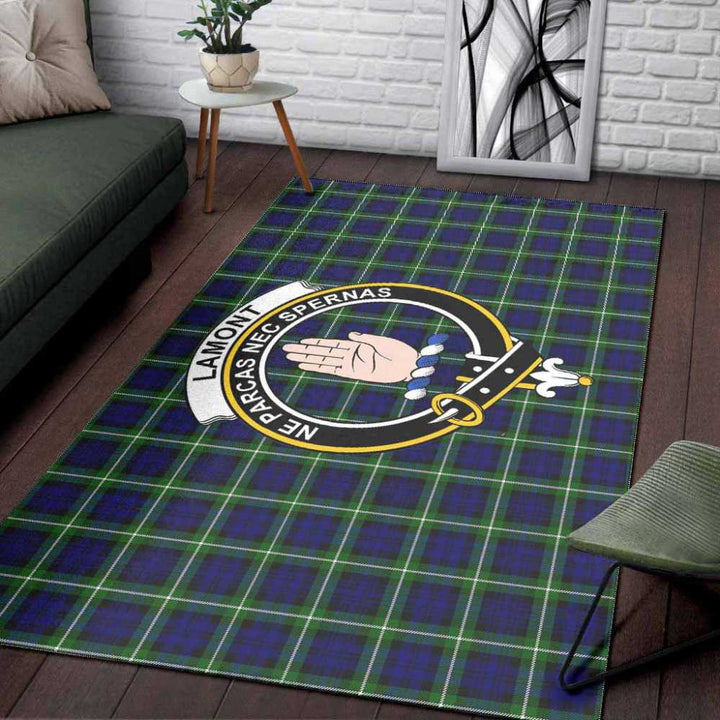 Scottish Lamont Clan Crest Tartan Area Rug Tartan Plaid 3