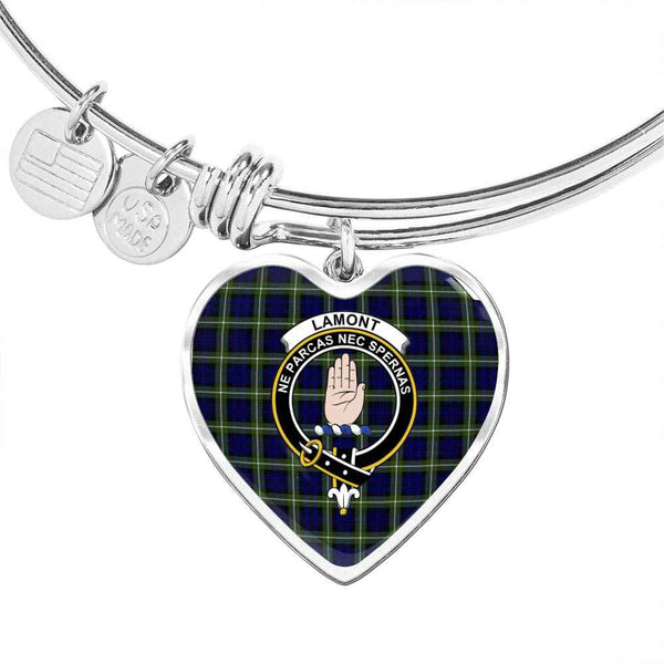 Scottish Lamont Clan Crest Tartan Bangle Heart Tartan Plaid 1