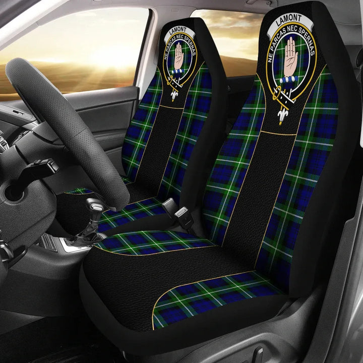 Scottish Lamont Clan Crest Tartan Car Seat Covers - Special Style 1