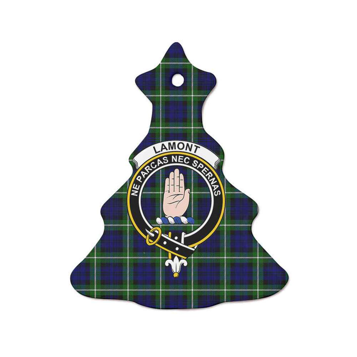 Scottish Lamont Clan Crest Tartan Ceramic Ornament Tree Shape Tartan Plaid