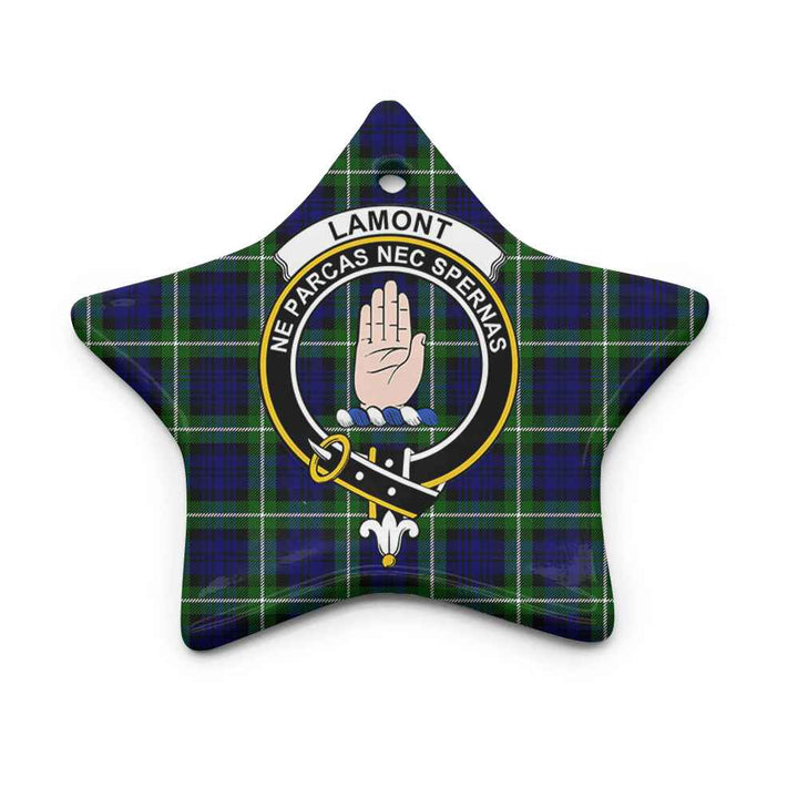 Scottish Lamont Clan Crest Tartan Ceramic Ornament Star Shape Tartan Plaid