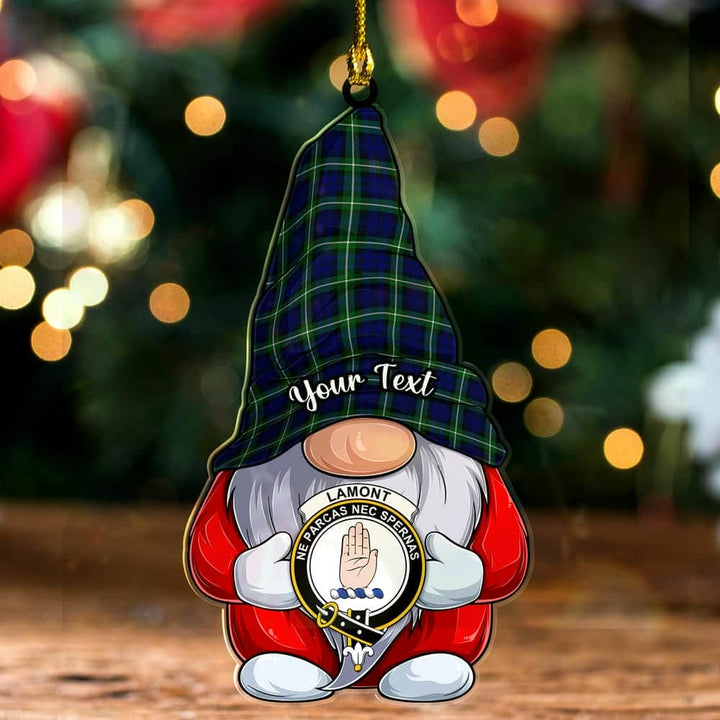 Scottish Lamont Clan Crest Tartan Christmas Gnome Ornament Custom Personalized Tartan Plaid 2