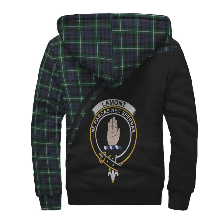 Scottish Lamont Clan Crest Tartan Curve Sherpa Hoodie
