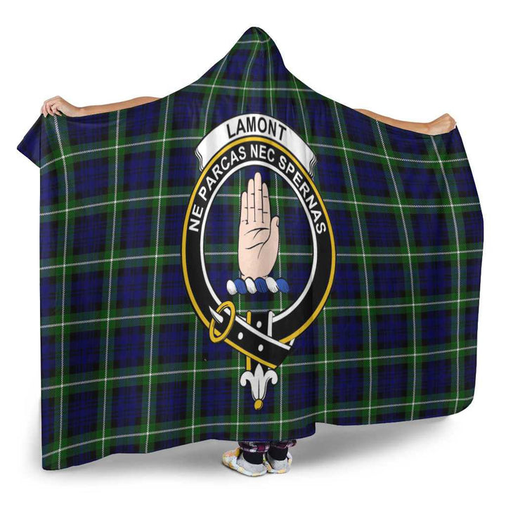 Scottish Lamont Clan Crest Tartan Hooded Blanket Tartan Plaid 2