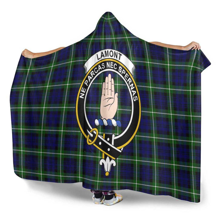 Scottish Lamont Clan Crest Tartan Hooded Blanket Tartan Plaid 3