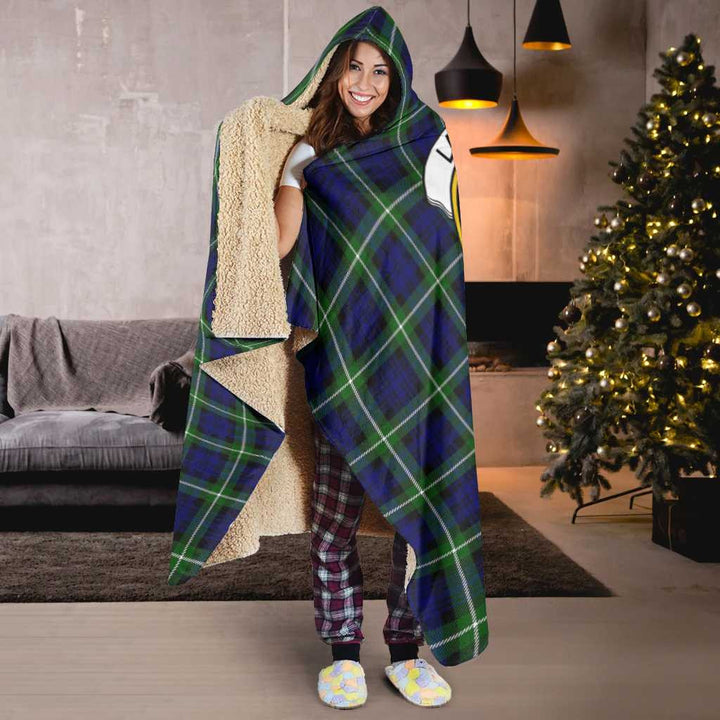Scottish Lamont Clan Crest Tartan Hooded Blanket Tartan Plaid 6
