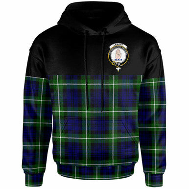 Scottish Lamont Clan Crest Tartan Hoodie - Horizontal Style Front Side Tartan Plaid