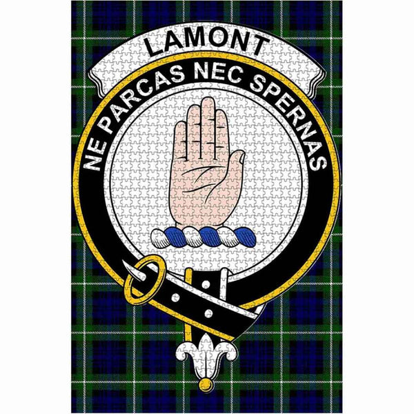 Scottish Lamont Clan Crest Tartan Jigsaw Puzzle 1