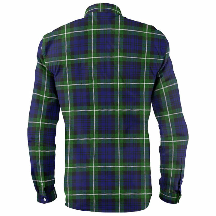 Scottish Lamont Clan Crest Tartan Long Sleeve Shirt Back Side Tartan Plaid
