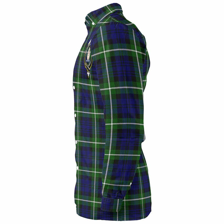 Scottish Lamont Clan Crest Tartan Long Sleeve Shirt Tartan Plaid