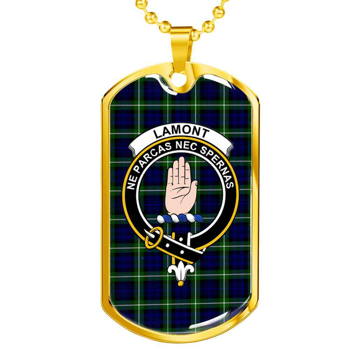 Scottish Lamont Clan Crest Tartan Military Dog Tag Necklace Tartan Plaid 2
