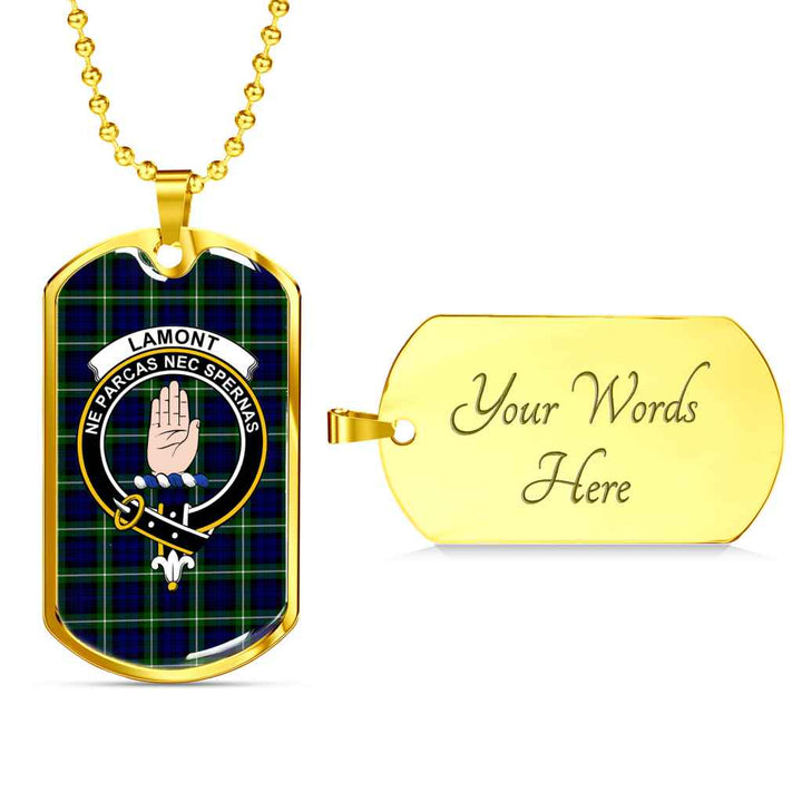 Scottish Lamont Clan Crest Tartan Military Dog Tag Necklace Tartan Plaid 4