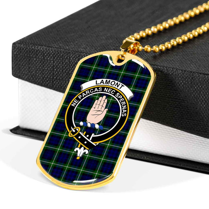 Scottish Lamont Clan Crest Tartan Military Dog Tag Necklace Tartan Plaid 6