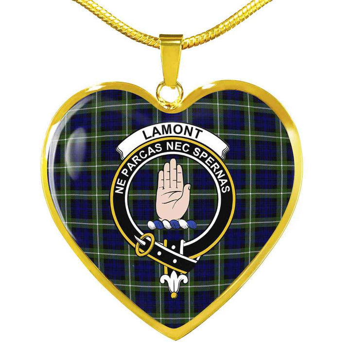 Scottish Lamont Clan Crest Tartan Necklace Heart Tartan Plaid 2