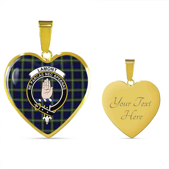 Scottish Lamont Clan Crest Tartan Necklace Heart Tartan Plaid 4