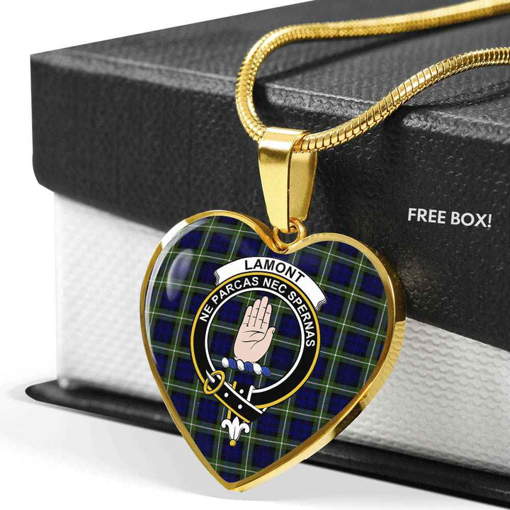 Scottish Lamont Clan Crest Tartan Necklace Heart Tartan Plaid 6