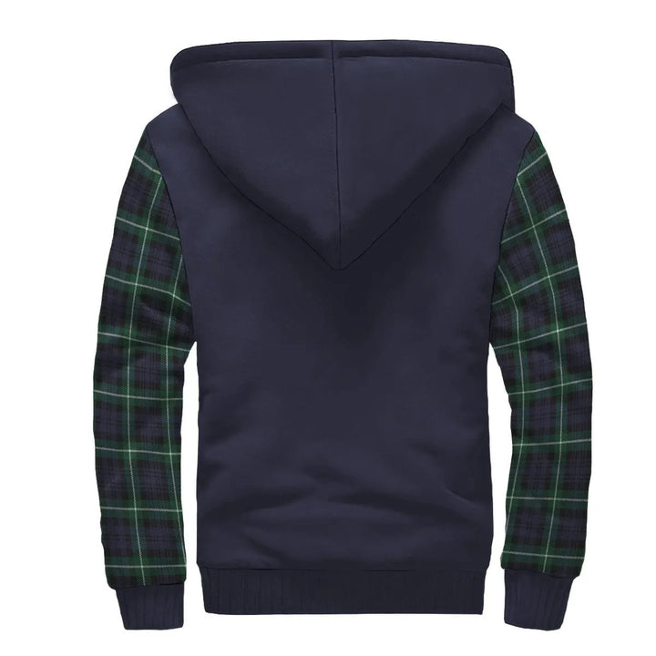 Scottish Lamont Clan Crest Tartan Plaid Sleeve Sherpa Hoodie