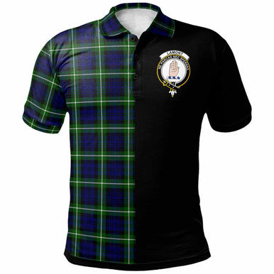 Scottish Lamont Clan Crest Tartan Polo Shirt - Half in Me Front Side Tartan Plaid