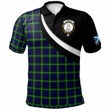 Scottish Lamont Clan Crest Tartan Polo Shirt - Scotland Forever Style Front Side Tartan Plaid