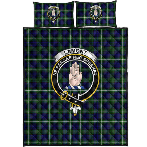 Scottish Lamont Clan Crest Tartan Quilt Bed Set Tartan Plaid 1