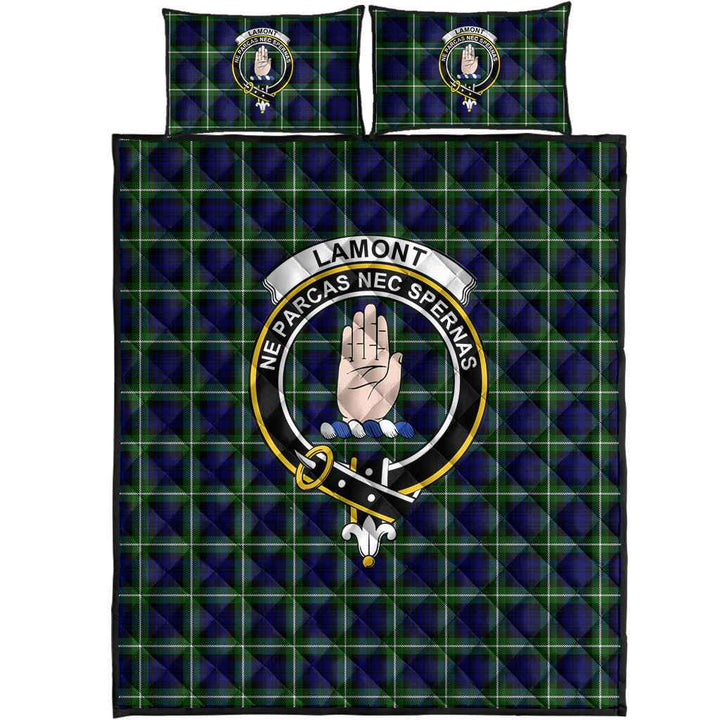Scottish Lamont Clan Crest Tartan Quilt Bed Set Tartan Plaid 1