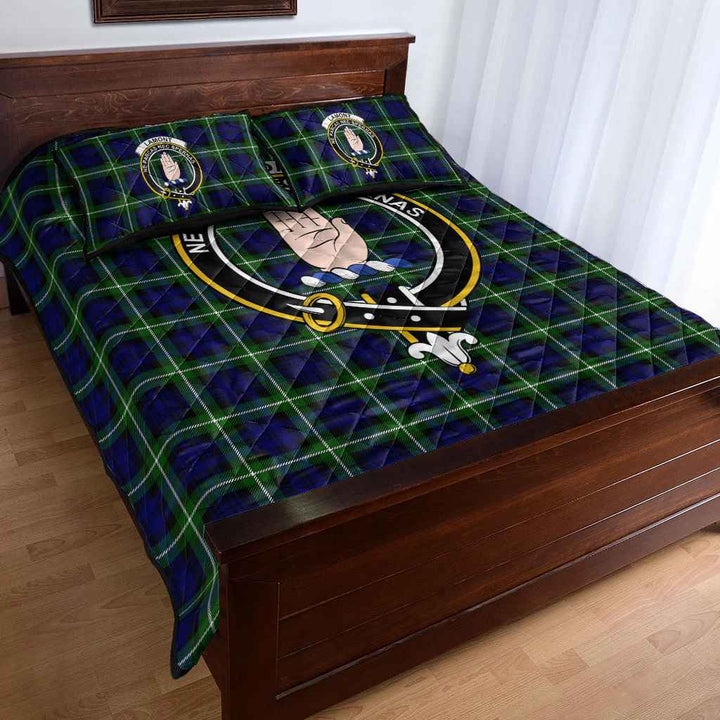 Scottish Lamont Clan Crest Tartan Quilt Bed Set Tartan Plaid 4