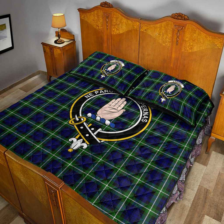 Scottish Lamont Clan Crest Tartan Quilt Bed Set Tartan Plaid 5