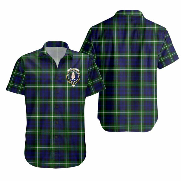 Scottish Lamont Clan Crest Tartan Short Sleeve Shirt Tartan Plaid