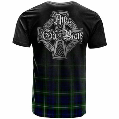 Scottish Lamont Clan Crest Tartan T-Shirt - Alba Gu Brath Family Crest Celtic Inspired Back Side Tartan Plaid