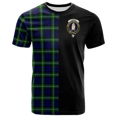 Scottish Lamont Clan Crest Tartan T-Shirt Half in Me Front Side Tartan Plaid