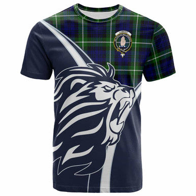 Scottish Lamont Clan Crest Tartan T-Shirt - Bend Style Front Side Tartan Plaid