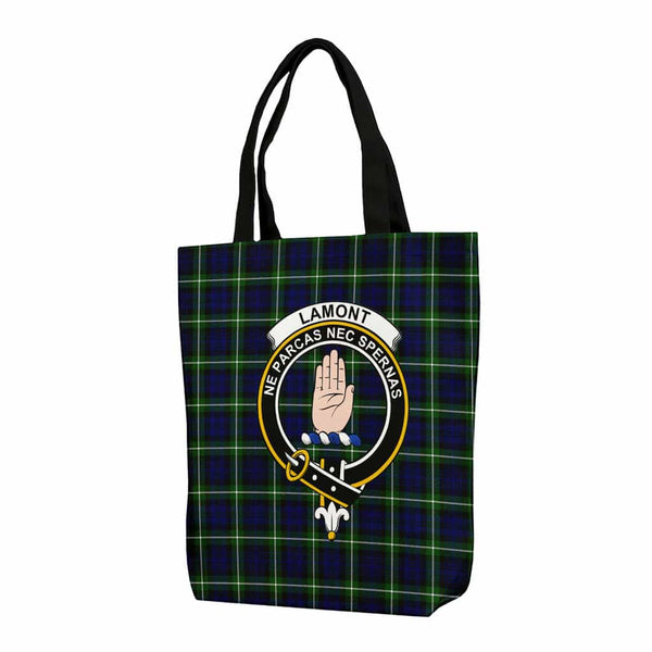Scottish Lamont Clan Crest Tartan Canvas Bag With Shoulder Strap Tartan Plaid 1