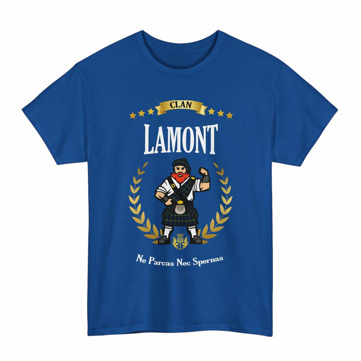 Scottish Lamont Clan Tartan T-Shirt - Motto Scotsman Tartan Plaid Royal Color