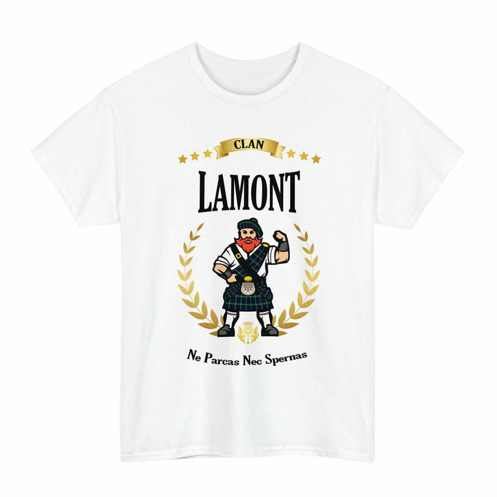 Scottish Lamont Clan Tartan T-Shirt - Motto Scotsman Tartan Plaid White Color
