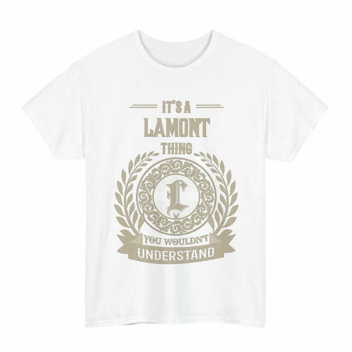Scottish Lamont Clan Tartan T-Shirt - Vintage Family Name Tartan Plaid White Color