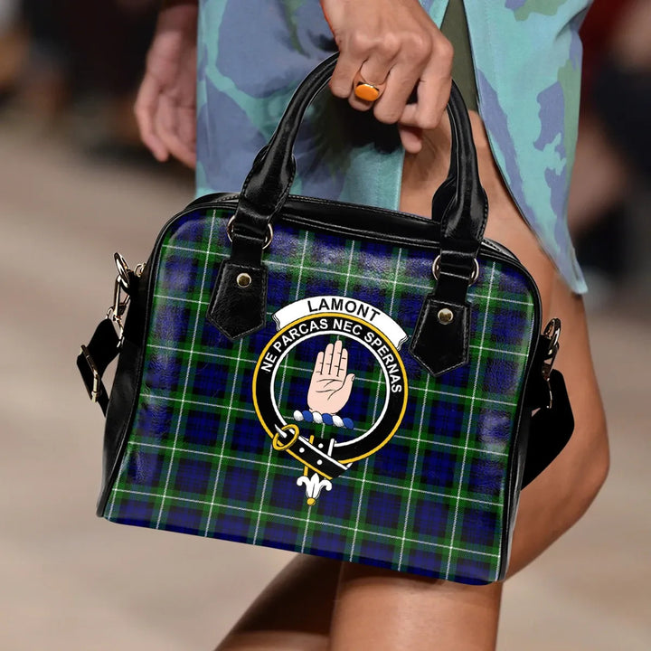Scottish Lamont Modern Clan Crest Tartan Shoulder Handbag Tartan Plaid 2