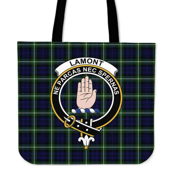 Scottish Lamont Modern Clan Crest Tartan Tote Bag Tartan Plaid