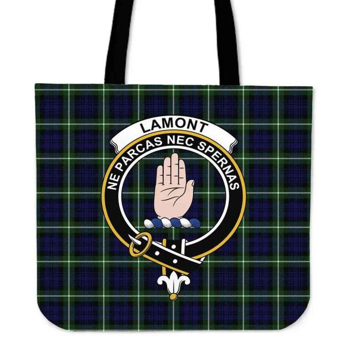 Scottish Lamont Modern Clan Crest Tartan Tote Bag Tartan Plaid
