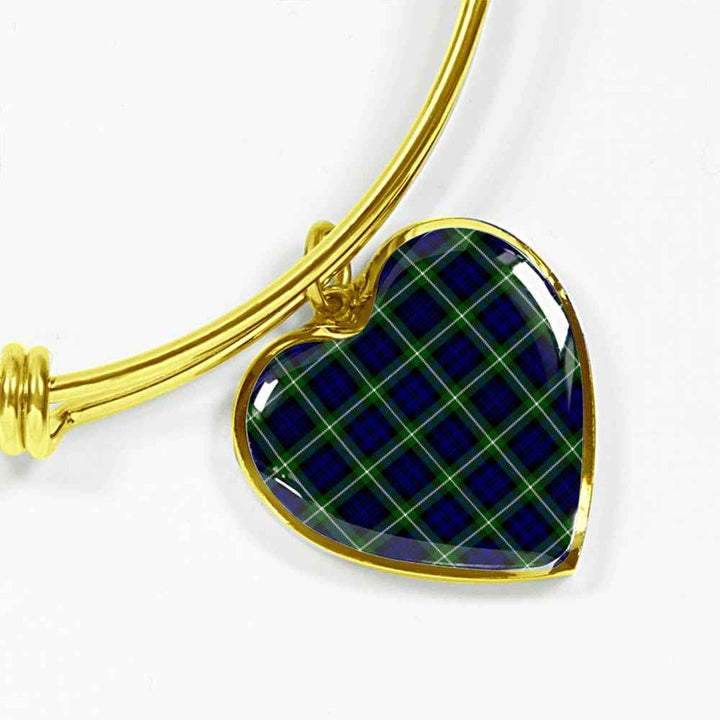 Scottish Lamont Modern Clan Tartan Bangle Heart Tartan Plaid 2