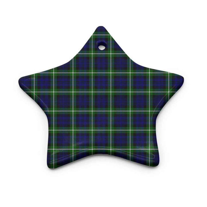 Scottish Lamont Modern Clan Tartan Ceramic Ornament Star Shape Tartan Plaid