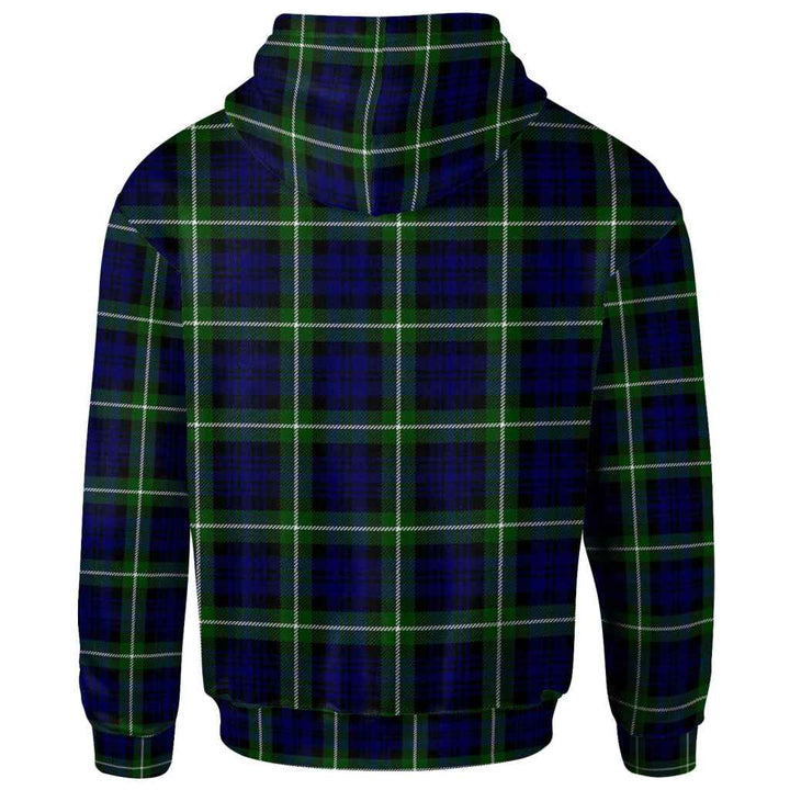 Scottish Lamont Modern Clan Tartan Hoodie Back Side Tartan Plaid