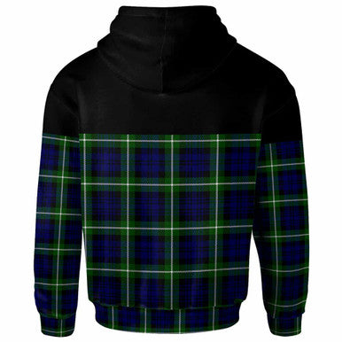 Scottish Lamont Modern Clan Tartan Hoodie - Horizontal Style Back Side Tartan Plaid