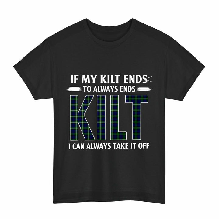 Scottish Lamont Modern Clan Tartan Kilt Pride T-Shirt Tartan Plaid Black Color