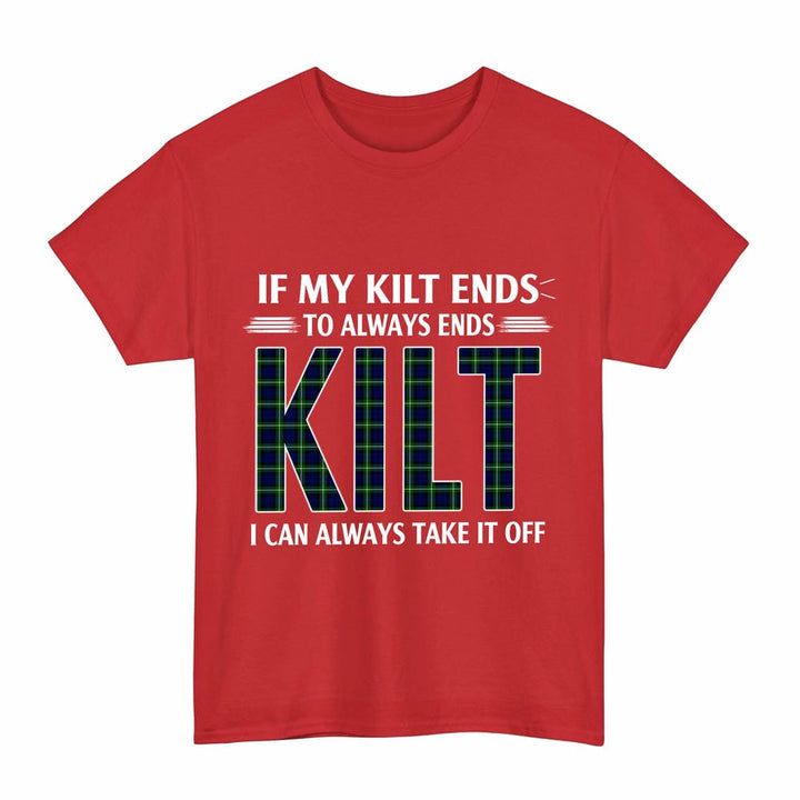 Scottish Lamont Modern Clan Tartan Kilt Pride T-Shirt Tartan Plaid Red Color