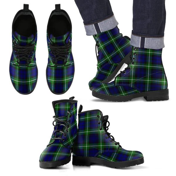 Scottish Lamont Modern Clan Tartan Leather Boots